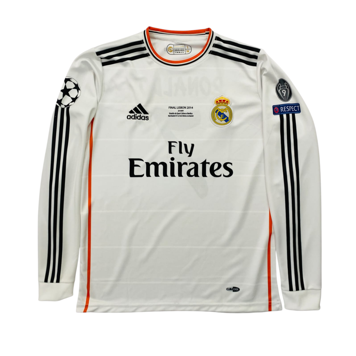 REAL MADRID 2013-14 HOME RONALDO- 7  R/N F/S  EMB JERSEY