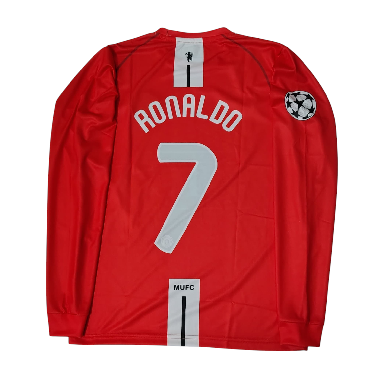 MANCHESTER UNITED 2007-08 HOME RONALDO- 7  R/N F/S  EMB JERSEY