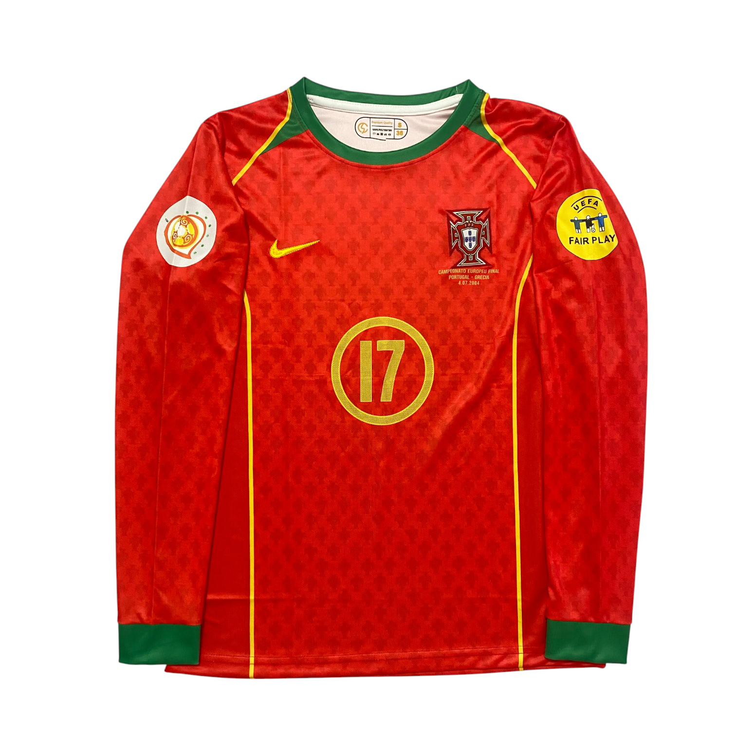 PORTUGAL 2004-06 HOME RONALDO- 17  R/N F/S  EMB JERSEY